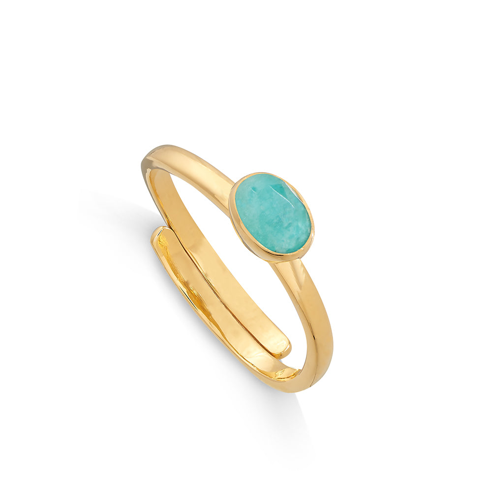 Amazonite on sale gold ring