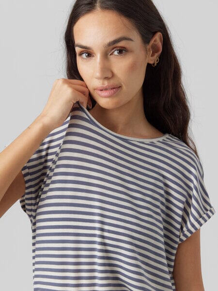 Ava Stripe Top | China Blue Shirts & Tops Vero Moda 