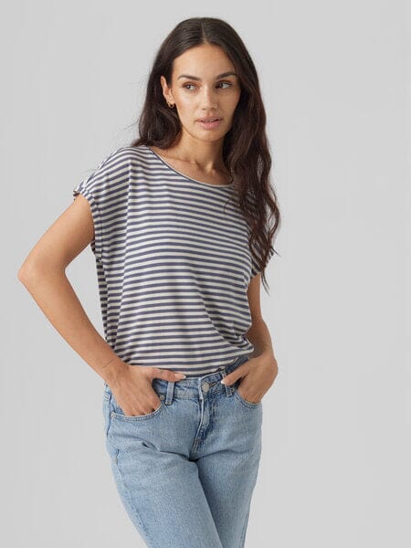 Ava Stripe Top | China Blue Shirts & Tops Vero Moda 