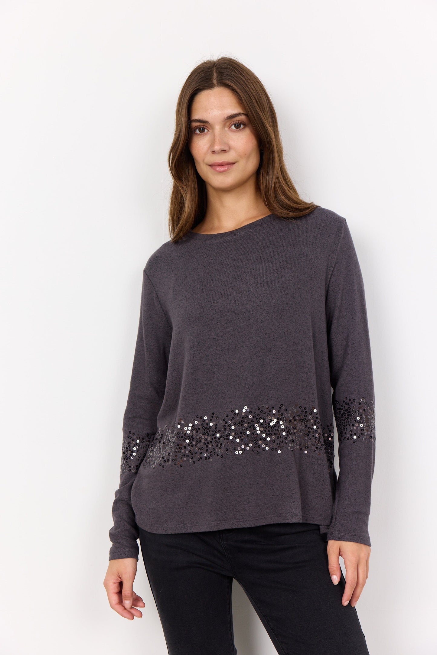 Biara Sequin Blouse | Dark Grey Blouse Soya Concept 