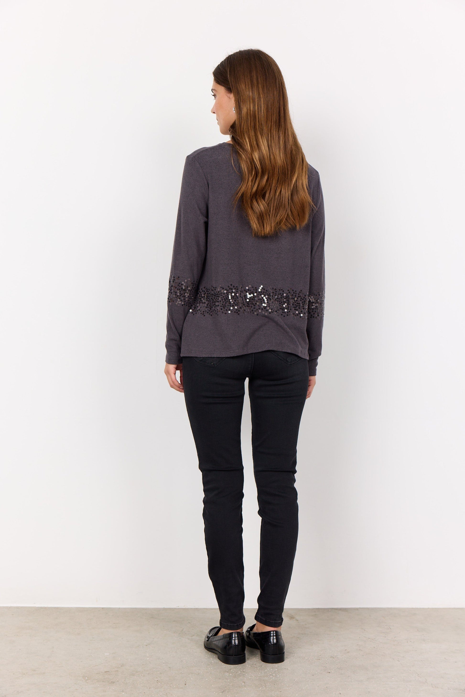 Biara Sequin Blouse | Dark Grey Blouse Soya Concept 