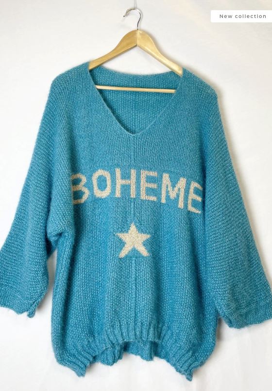 Boho Jumper | Multiple Colours Vest Parisienne Collection Turquoise 