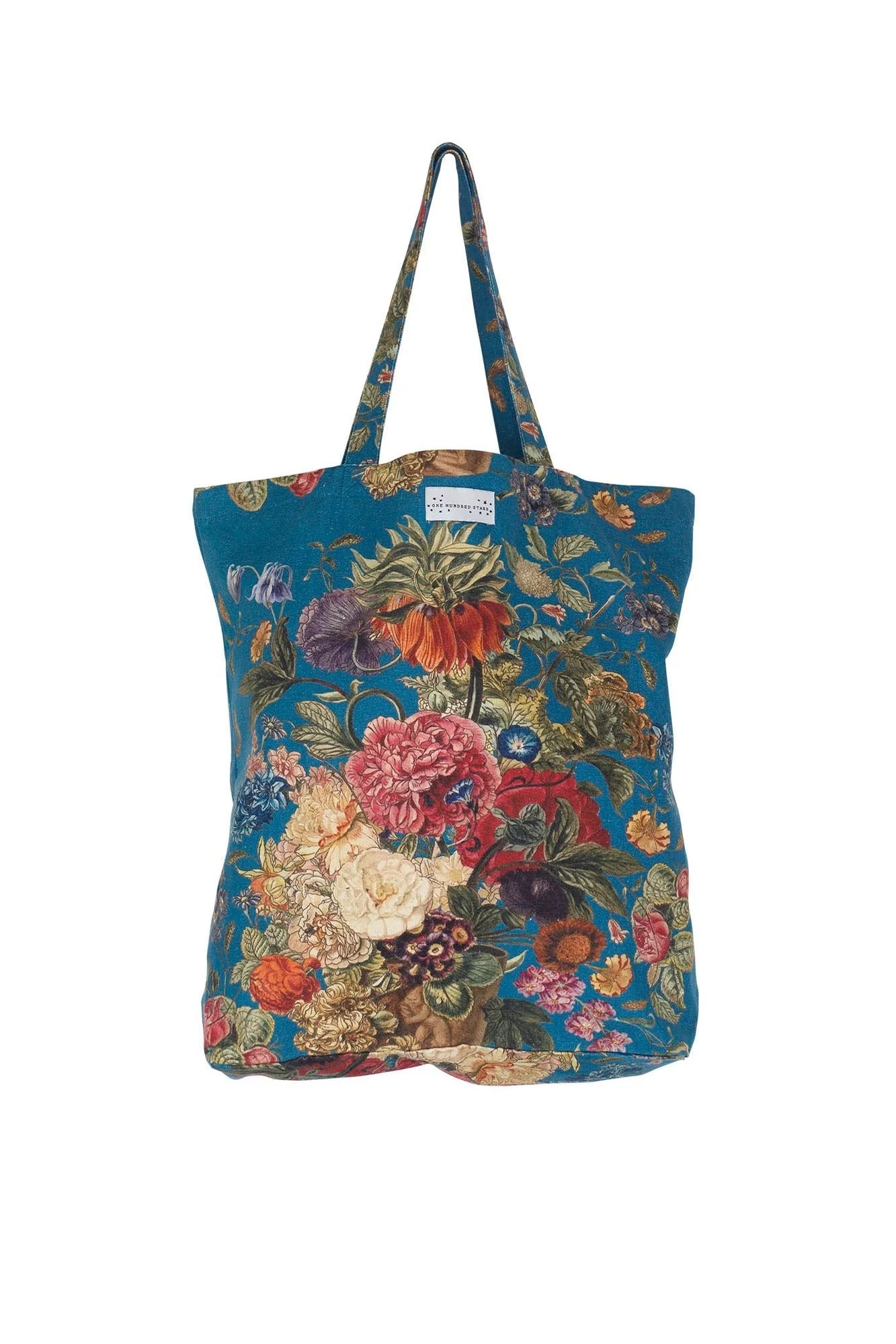 Canvas Bag | Primula Teal Handbags One Hundred Stars 