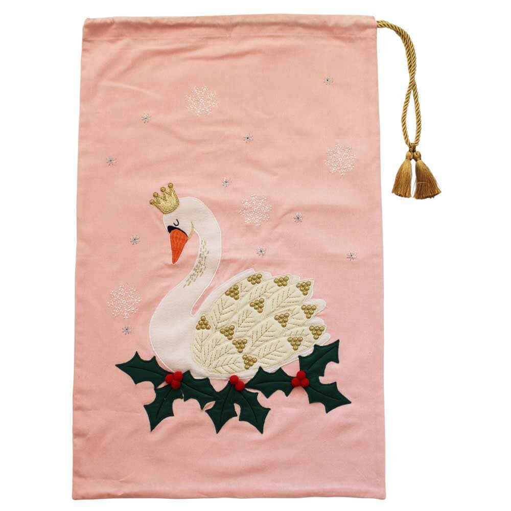 Christmas Sack | Pink Swan Christmas Sack Powell Craft 