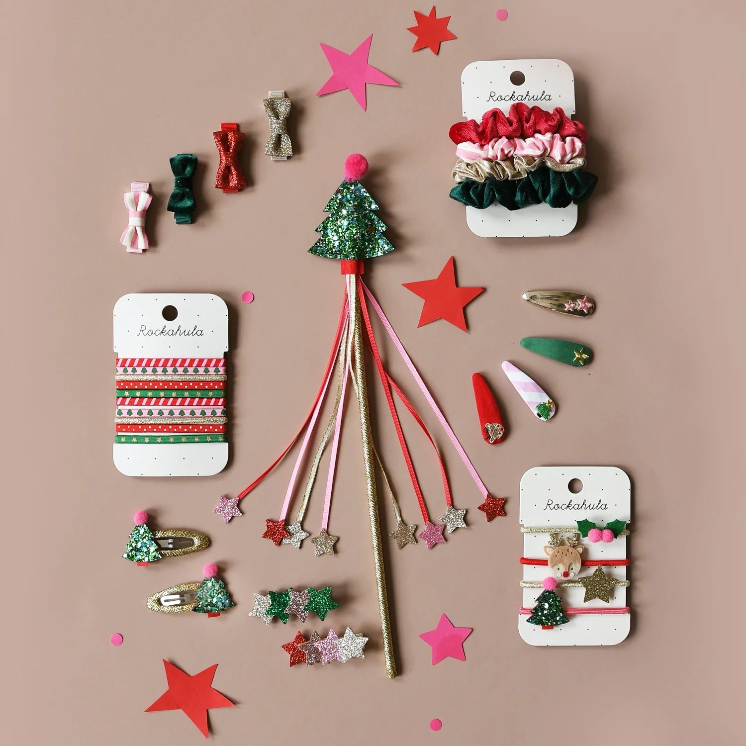 Christmas Tree Glitter Clips Hair Accessories Rockahula 