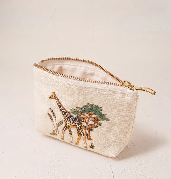 Coin Purse | Giraffe Herd | Cream Purse Elizabeth Scarlett 