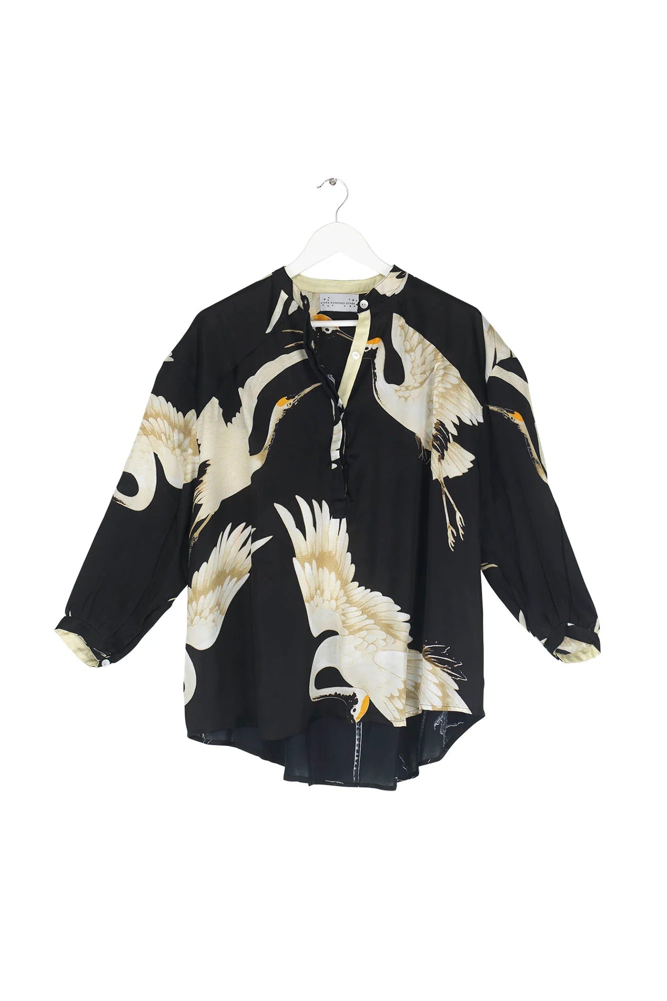 Darcy Shirt | Stork Black Shirts & Tops One Hundred Stars 