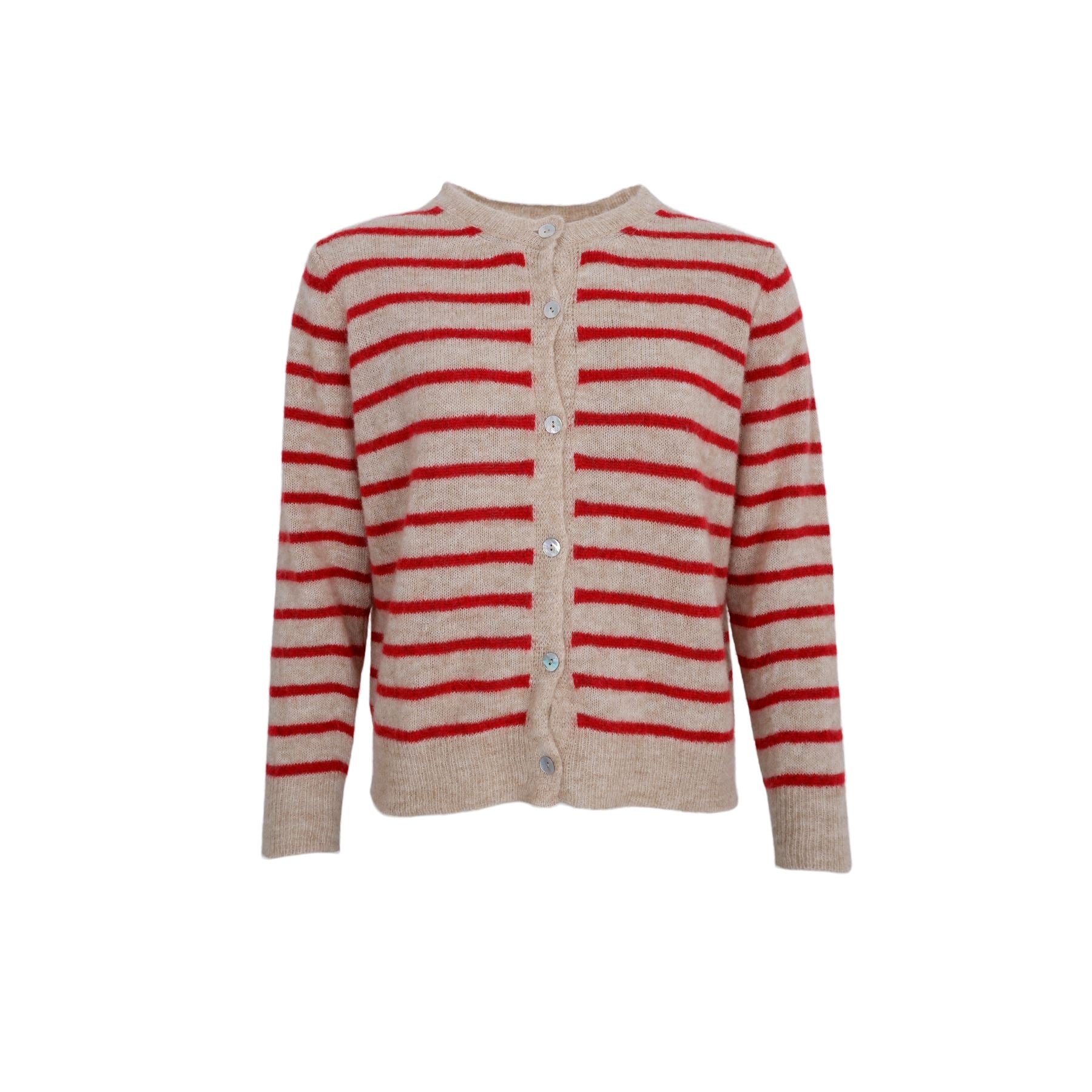 Dell Stripe Cardigan | Red Cardigan Black Colour 