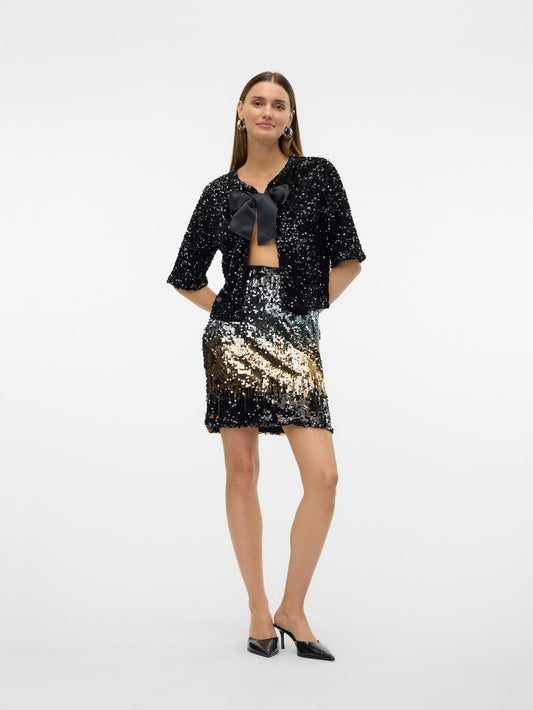 Etta Sequin Cardigan | Black Cardigan Vero Moda 