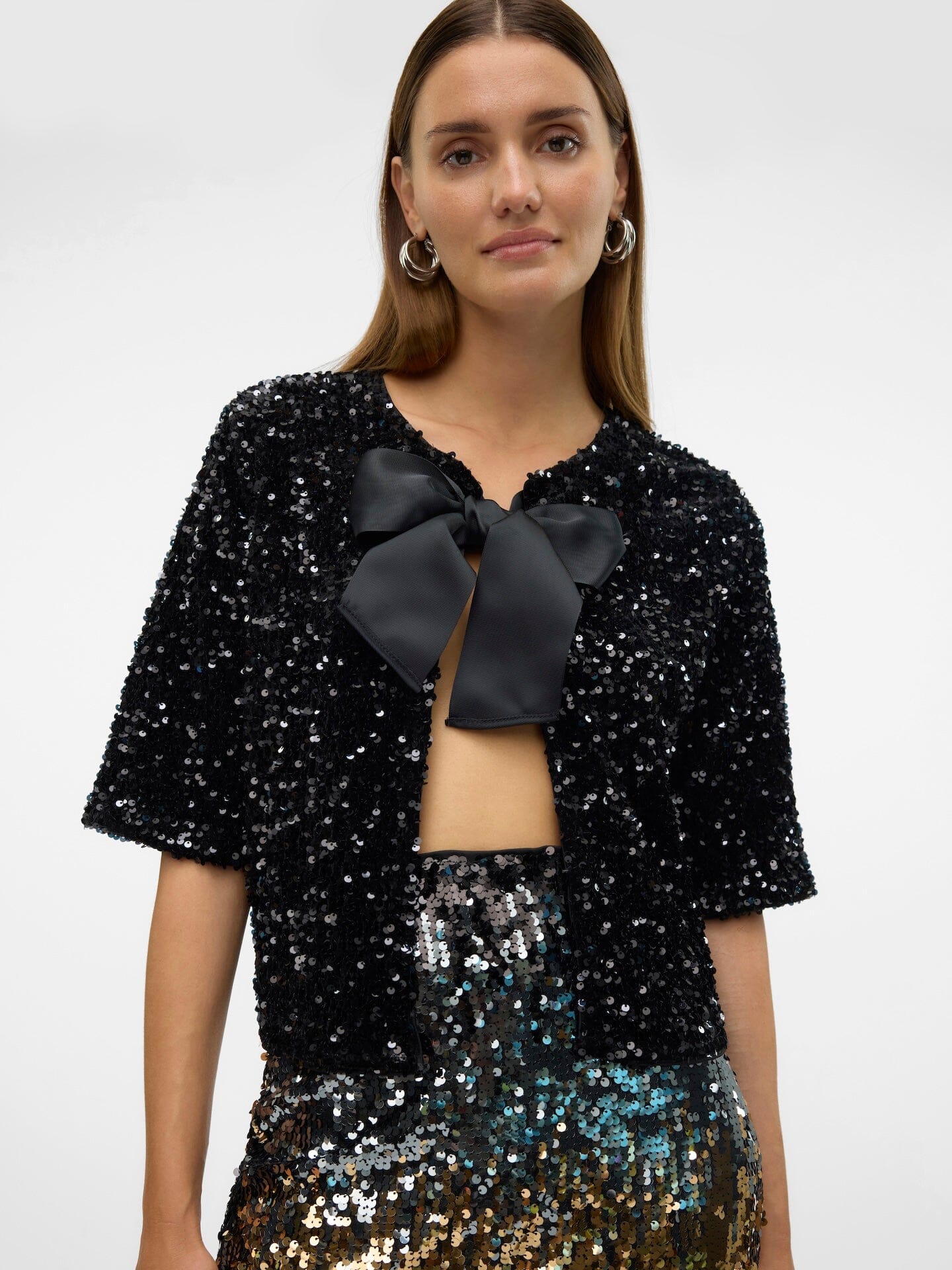 Etta Sequin Cardigan | Black Cardigan Vero Moda 