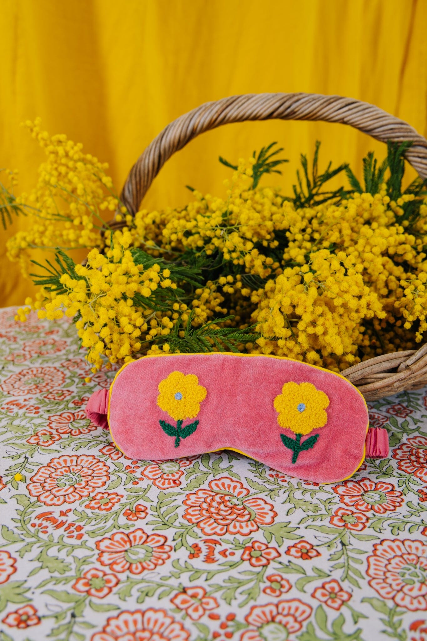 Eye Mask | Flower | Pink Pouch Pink Lemons 