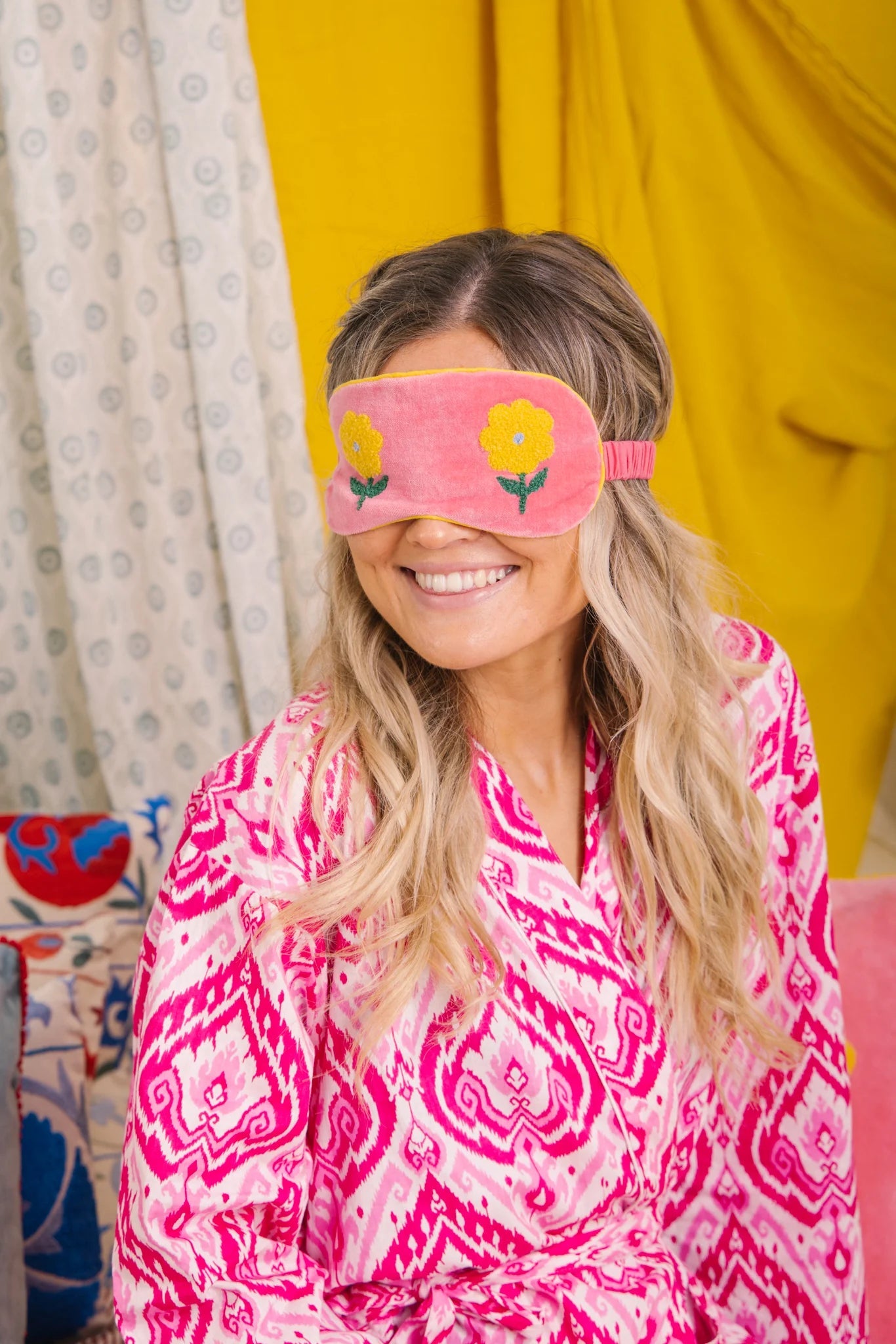 Eye Mask | Flower | Pink Pouch Pink Lemons 