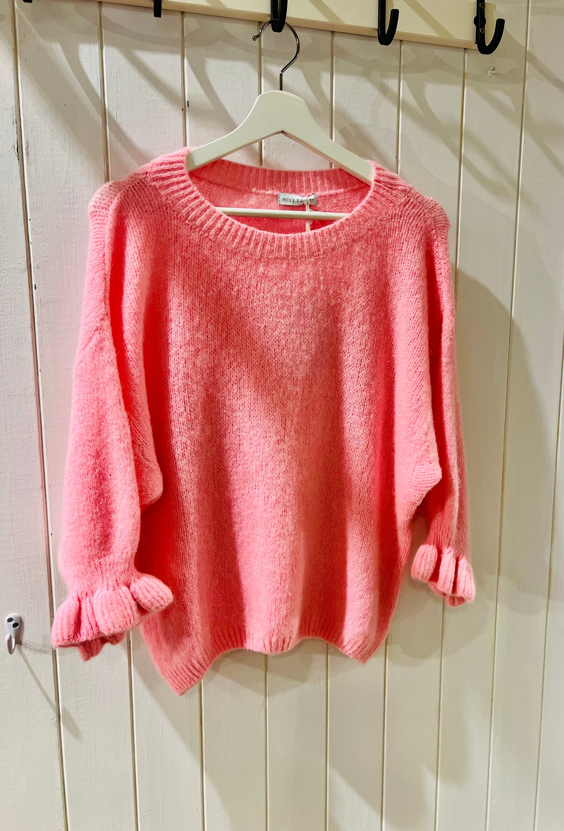 Faith | Frill Sleeve Jumper | 5 Colours Jumper Miss Sugar Baby Pink 