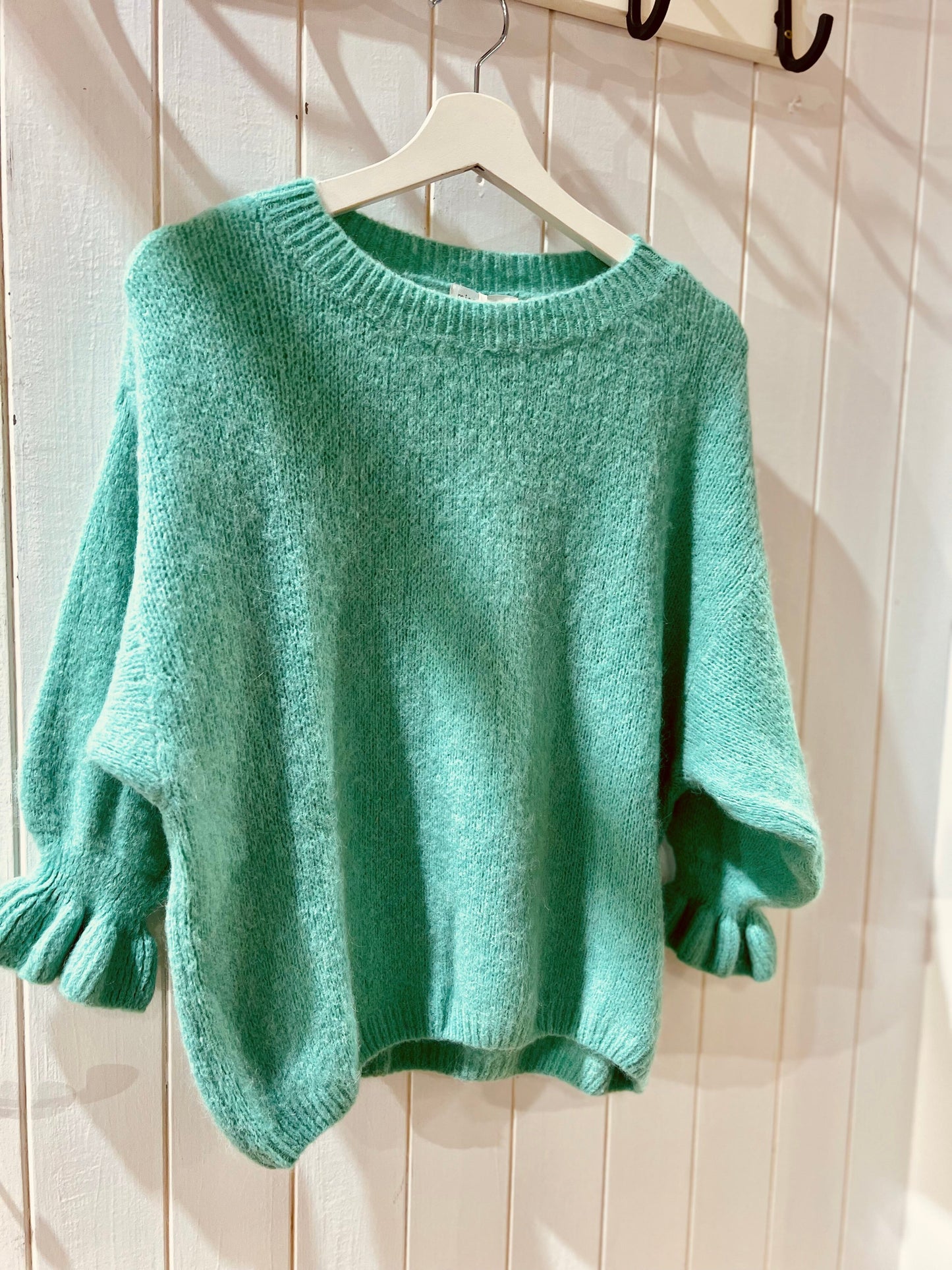 Faith | Frill Sleeve Jumper | 5 Colours Jumper Miss Sugar Sea Green 