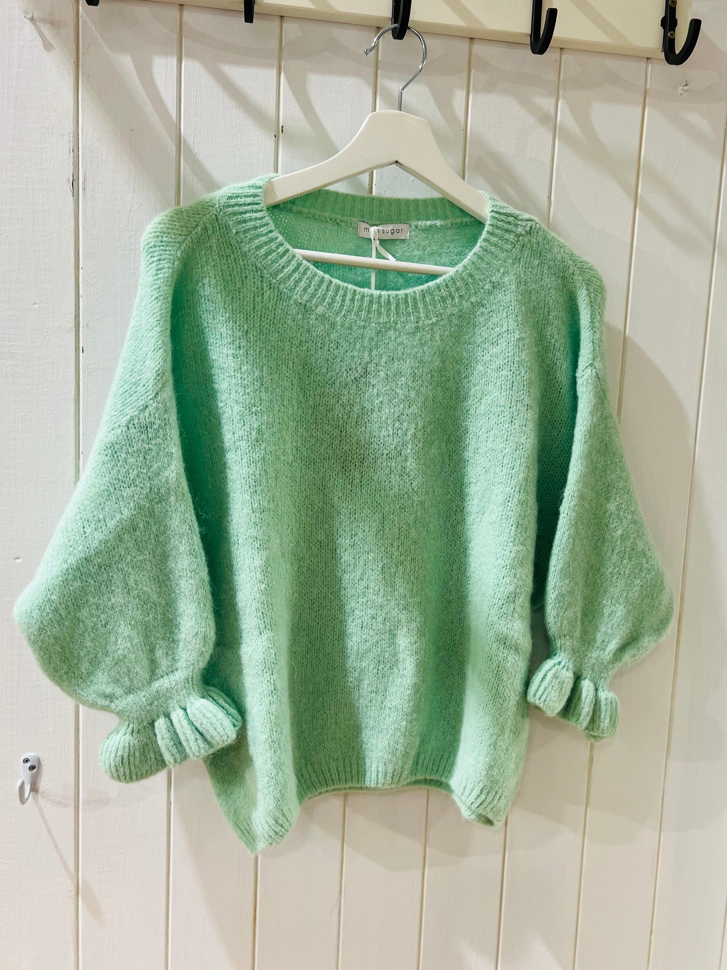 Faith | Frill Sleeve Jumper | 9 Colours Jumper Miss Sugar Dusky Green 