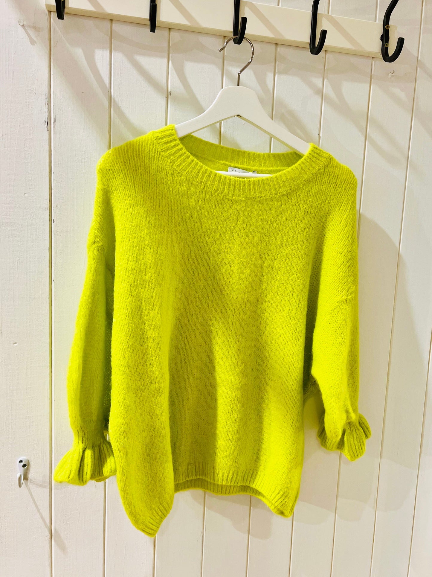 Faith | Frill Sleeve Jumper | 9 Colours Jumper Miss Sugar Lime Green 