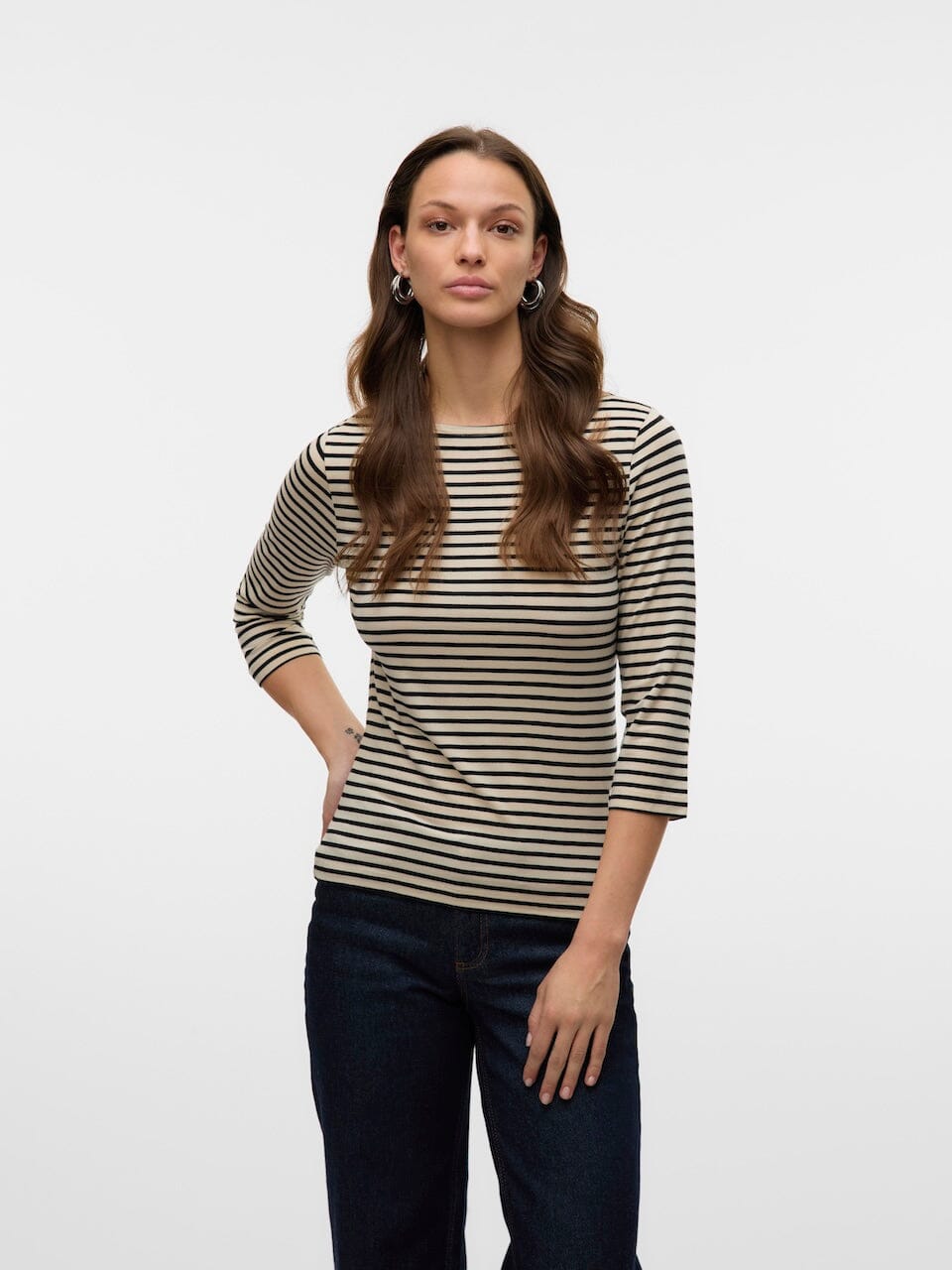 Fiona Boatneck Top | Birch/Black Shirts & Tops Aware 