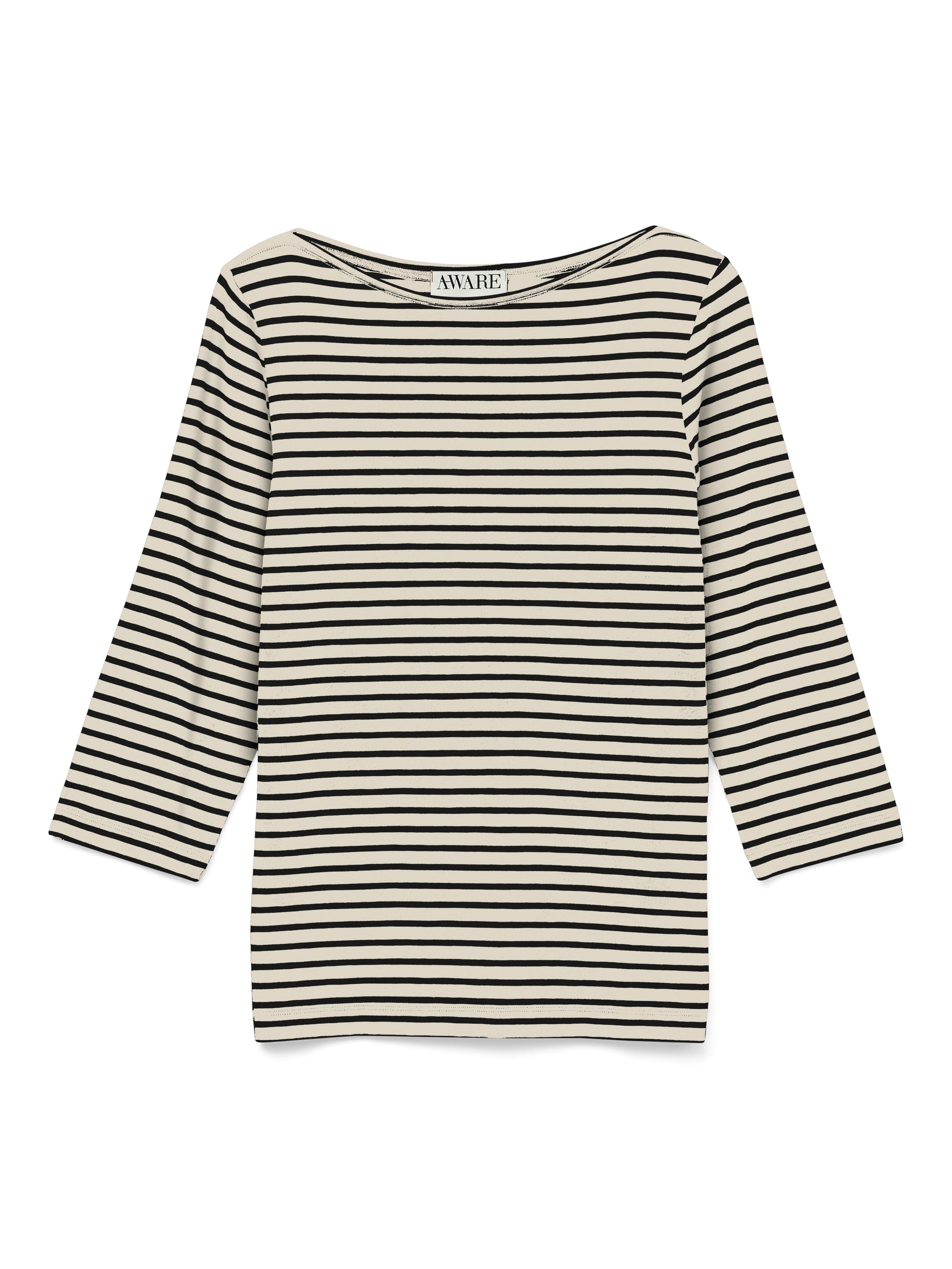 Fiona Boatneck Top | Birch/Black Shirts & Tops Aware 