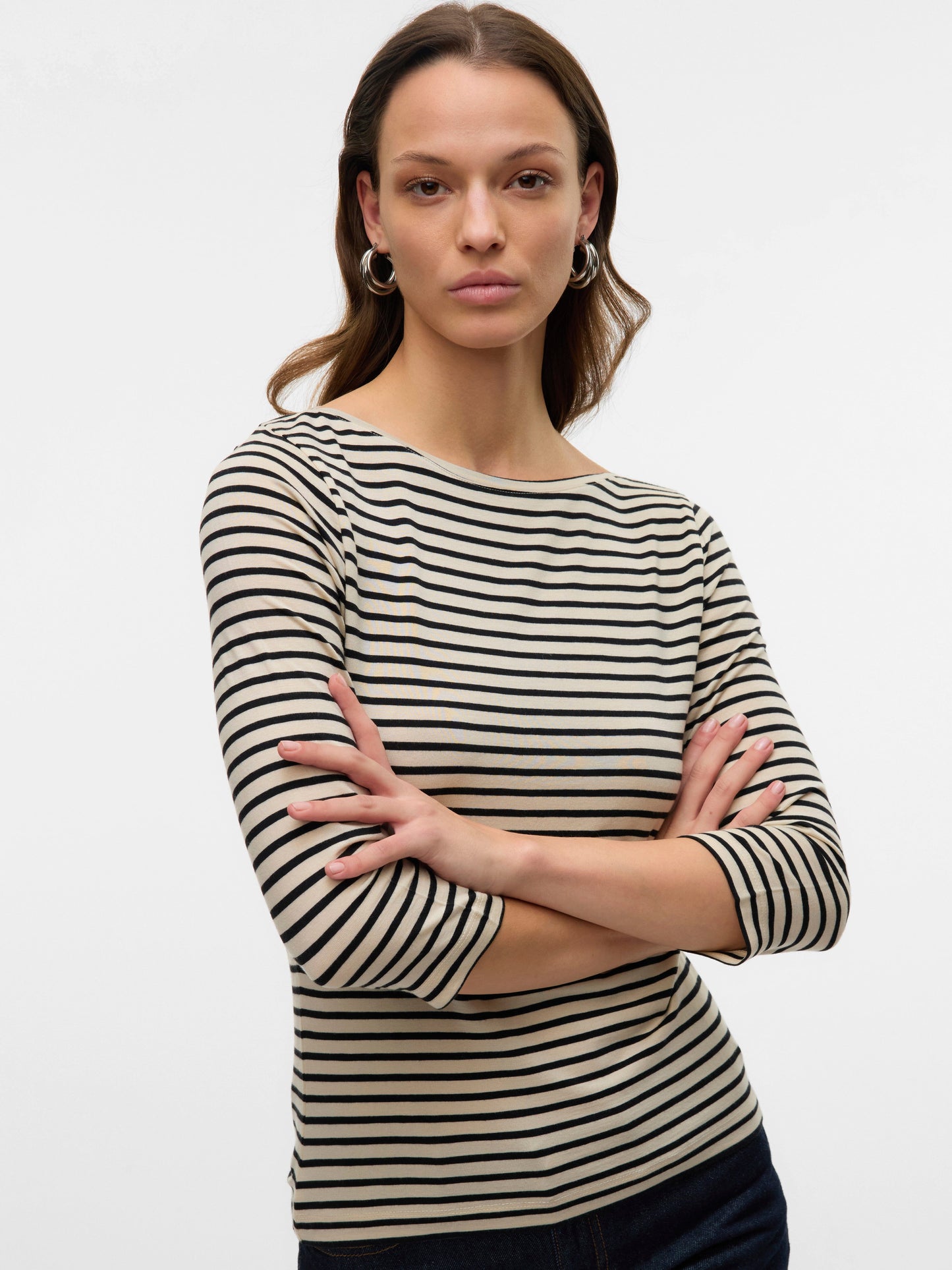 Fiona Boatneck Top | Birch/Black Shirts & Tops Aware 