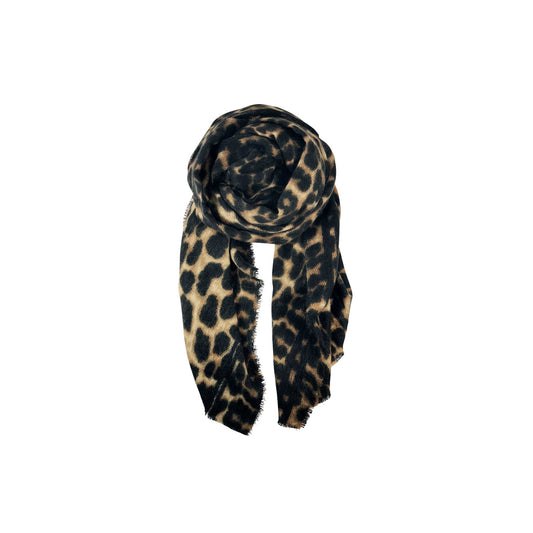 Flavia Leo Scarf | Black/Brown Scarves Black Colour 