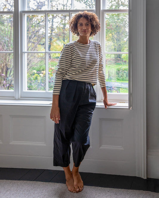 Fleur Stripe T Shirt | Black/Cream Shirts & Tops Chalk 