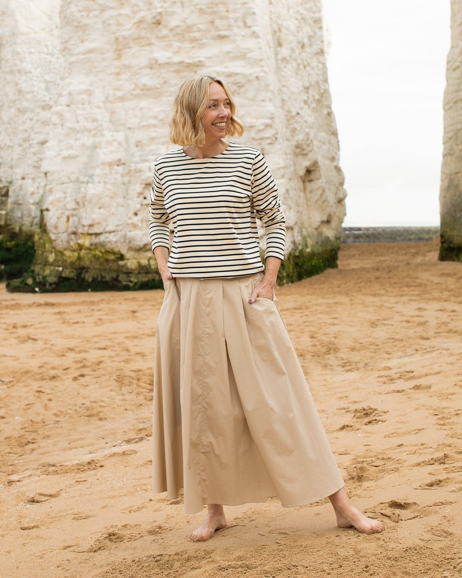 Fleur Stripe T Shirt | Black/Cream Shirts & Tops Chalk 