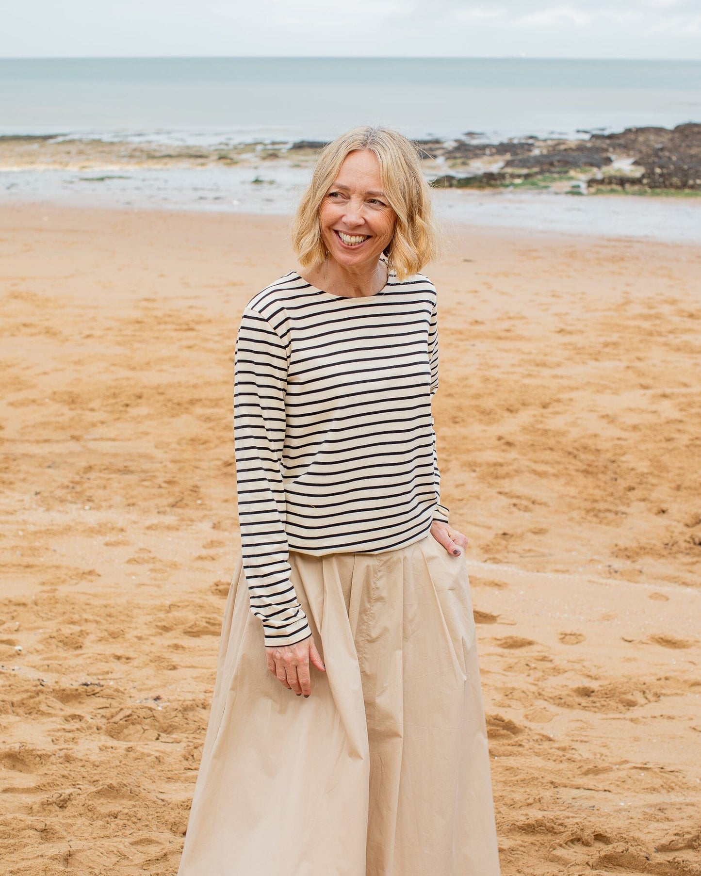 Fleur Stripe T Shirt | Black/Cream Shirts & Tops Chalk 