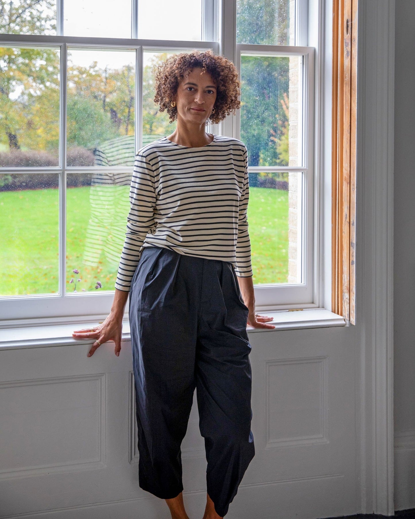 Fleur Stripe T Shirt | Black/Cream Shirts & Tops Chalk 