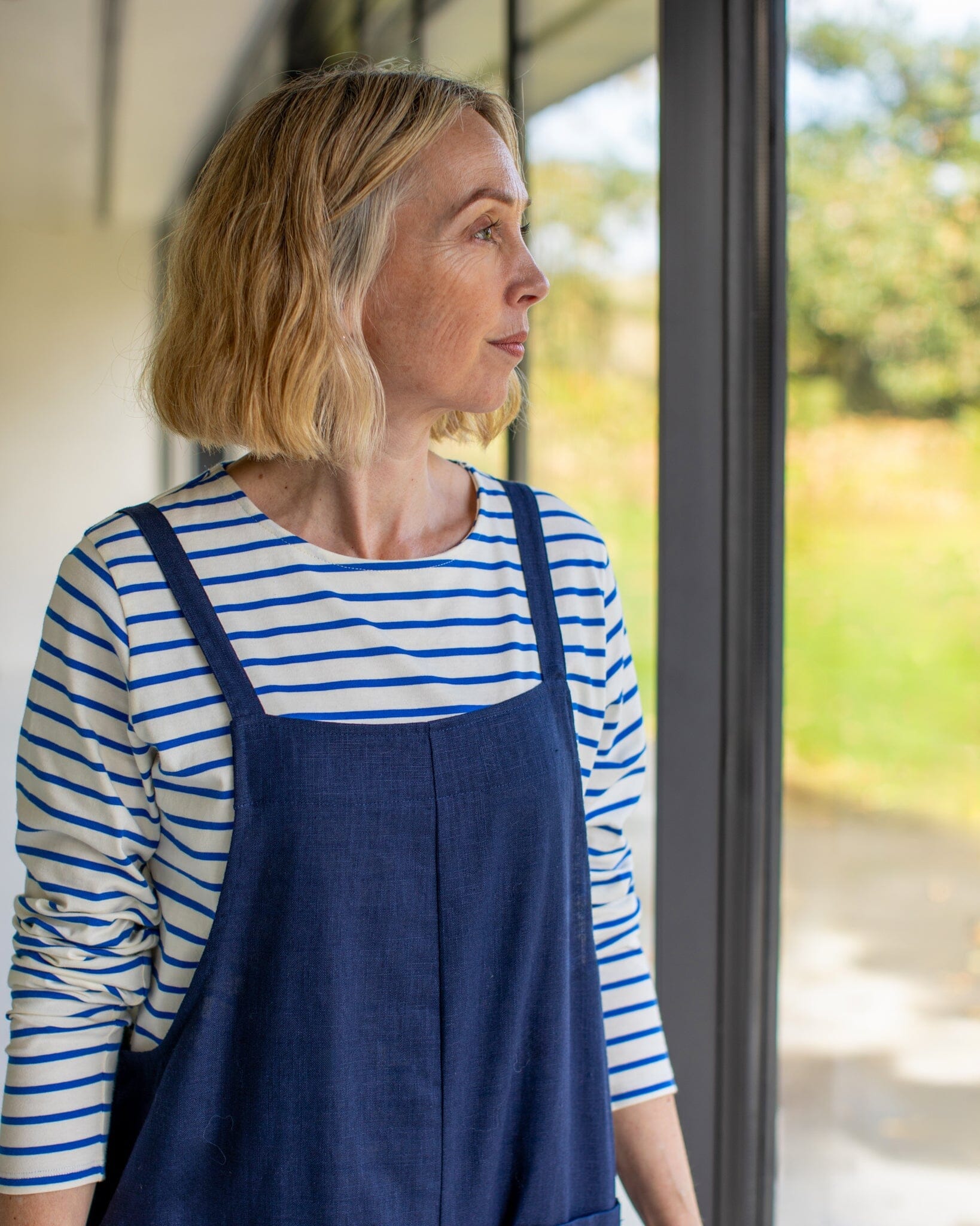 Fleur Stripe T Shirt | Cobalt Blue/Cream Shirts & Tops Chalk 