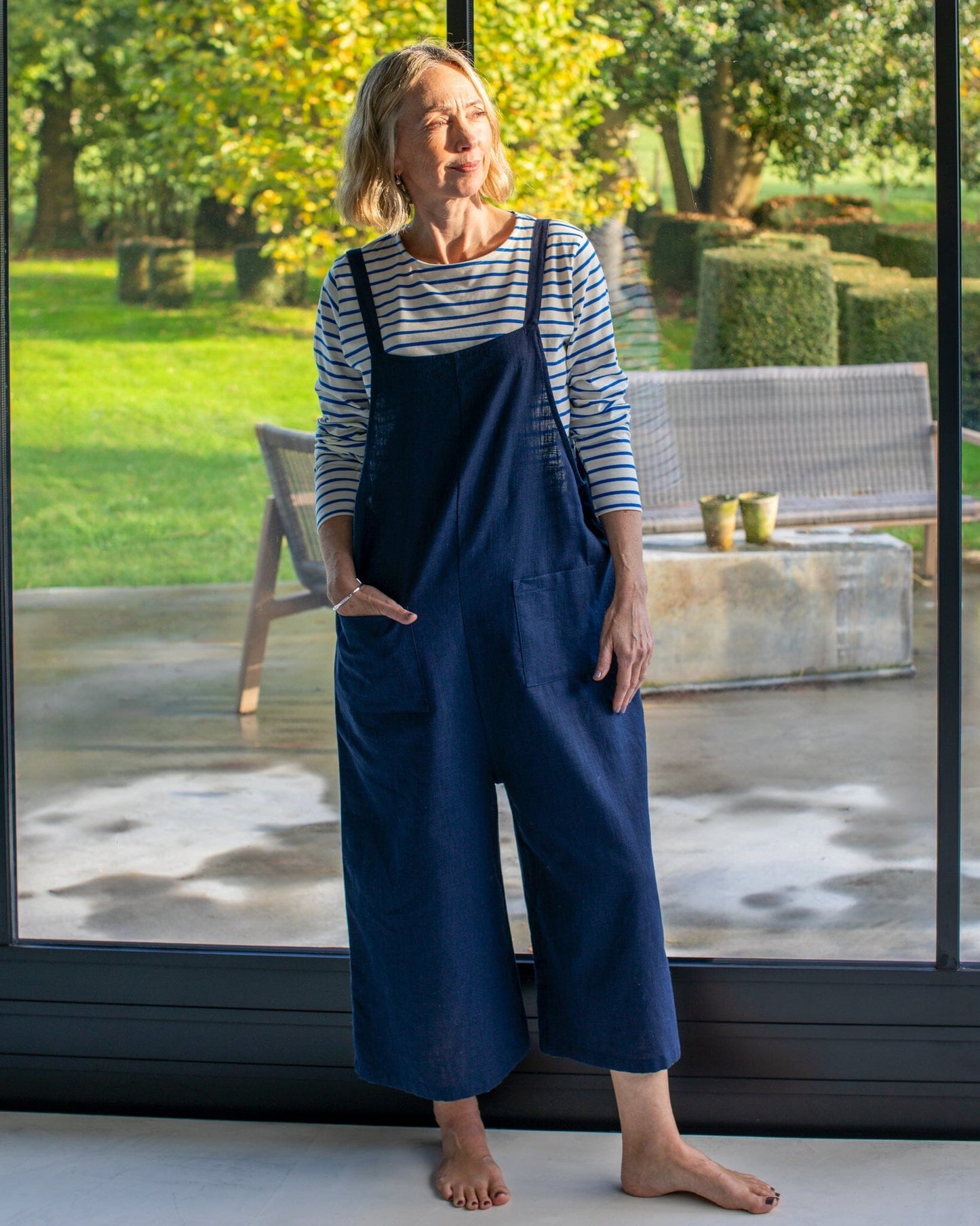 Fleur Stripe T Shirt | Cobalt Blue/Cream Shirts & Tops Chalk 