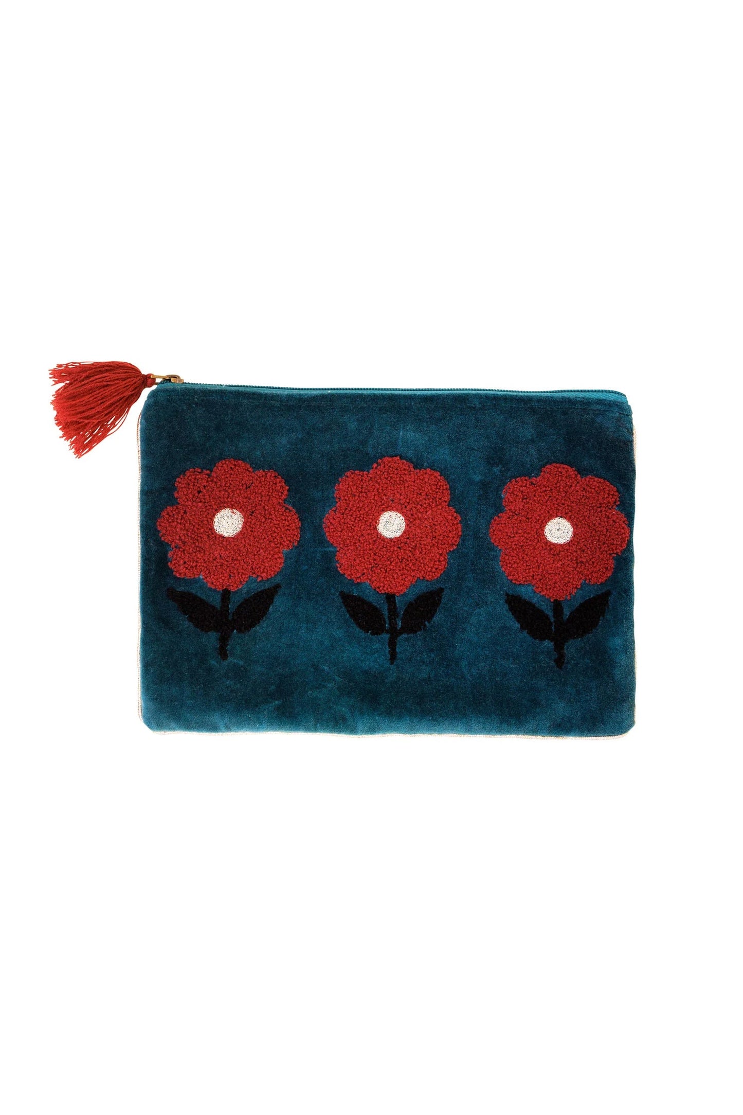 Flower Pouch | Navy Pouch Pink Lemons 