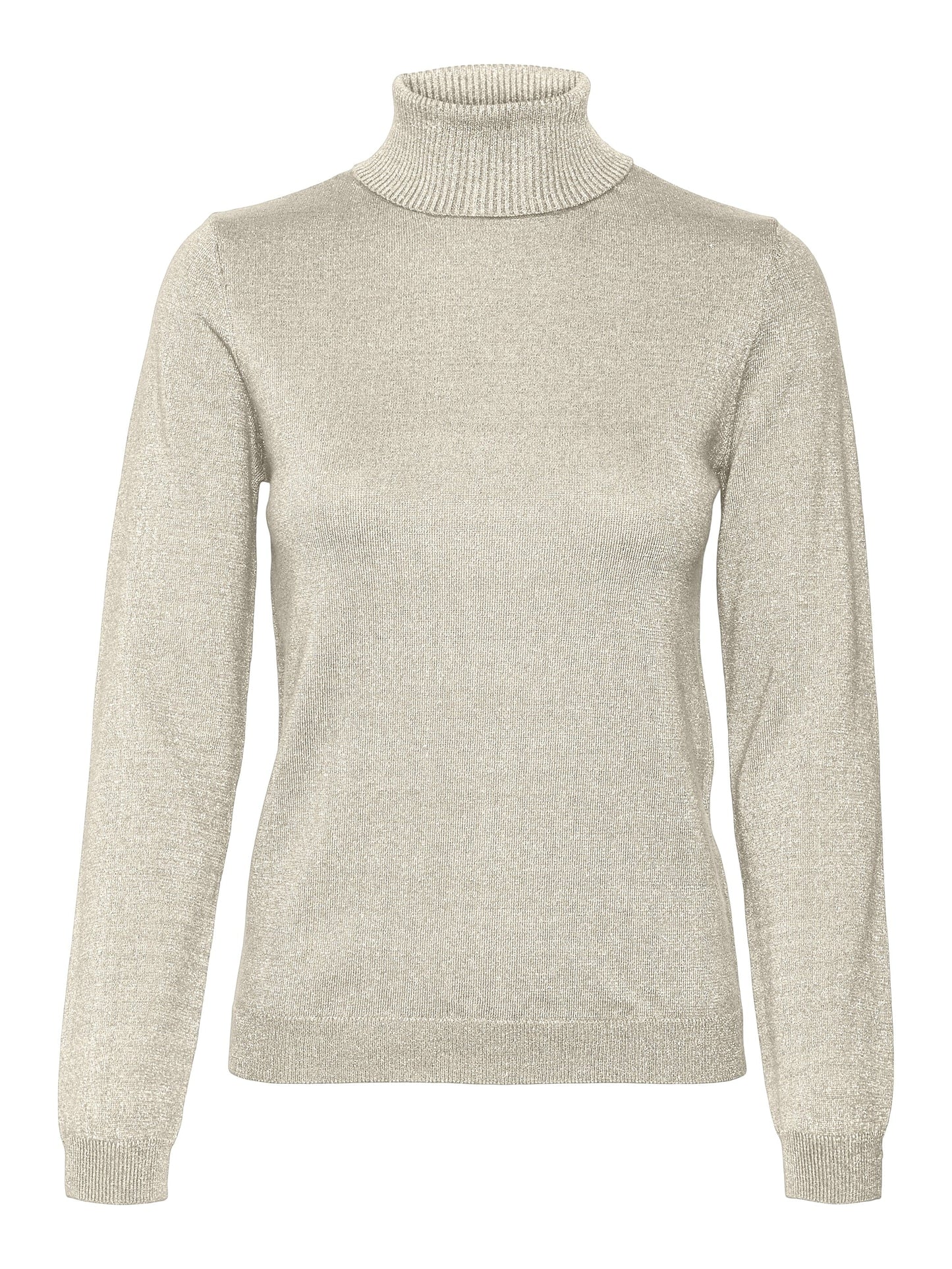 Happy Shine Rollneck | Birch/Silver Lurex Shirts & Tops Vero Moda 