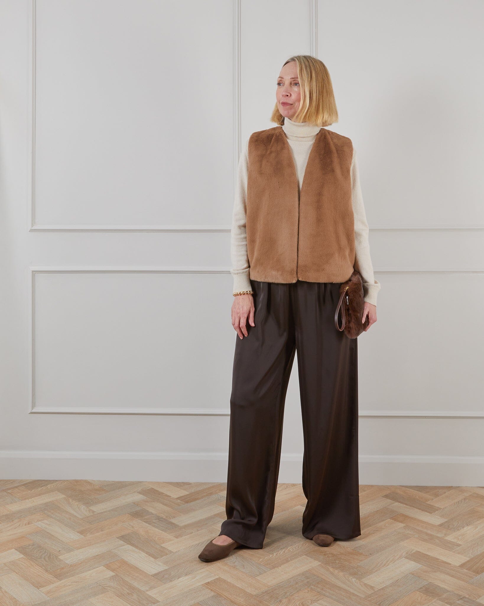 Immy Gilet | Caramel Gilet Chalk 