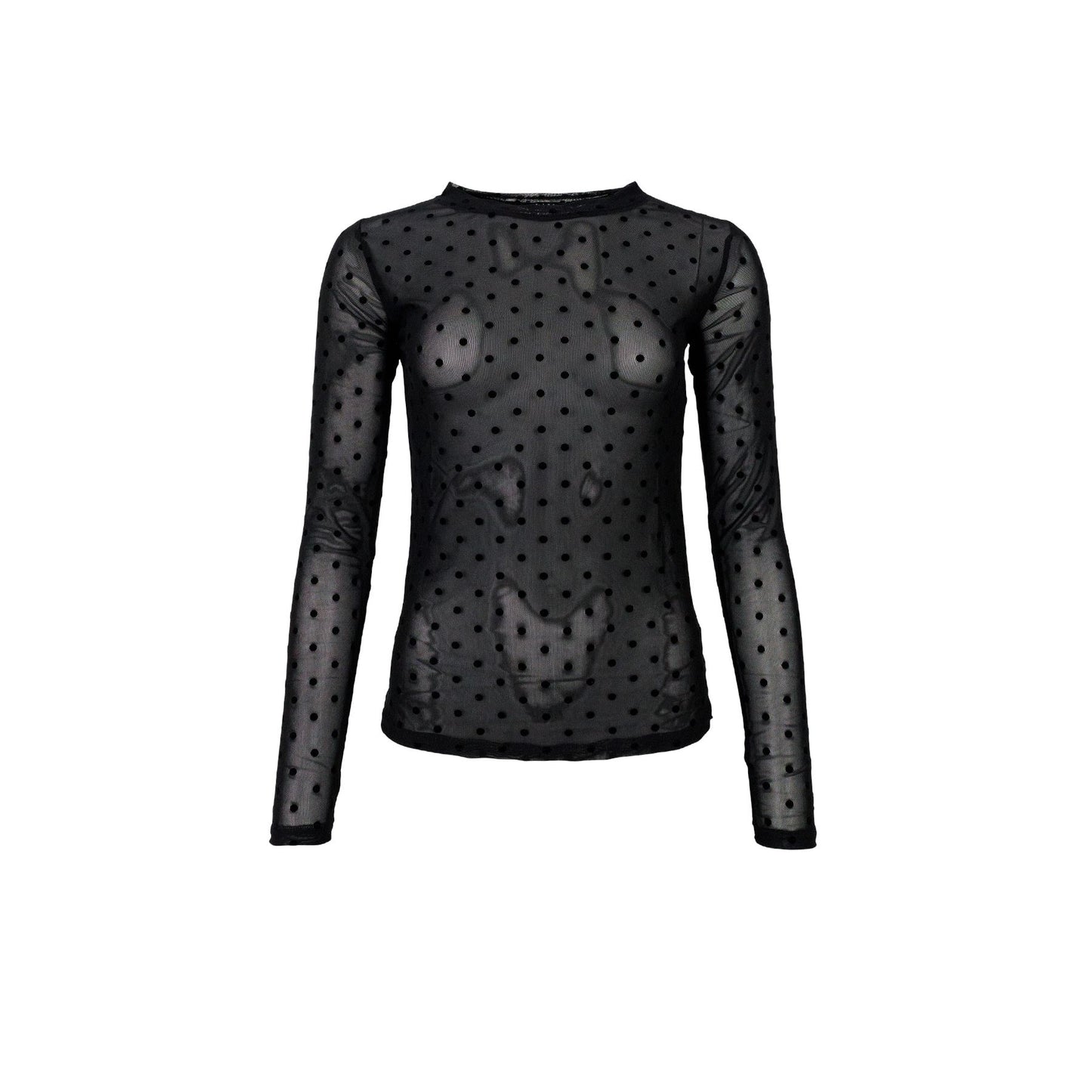 Jennie Dotted Mesh Blouse | 3 Colours Shirts & Tops Black Colour S/M Black 