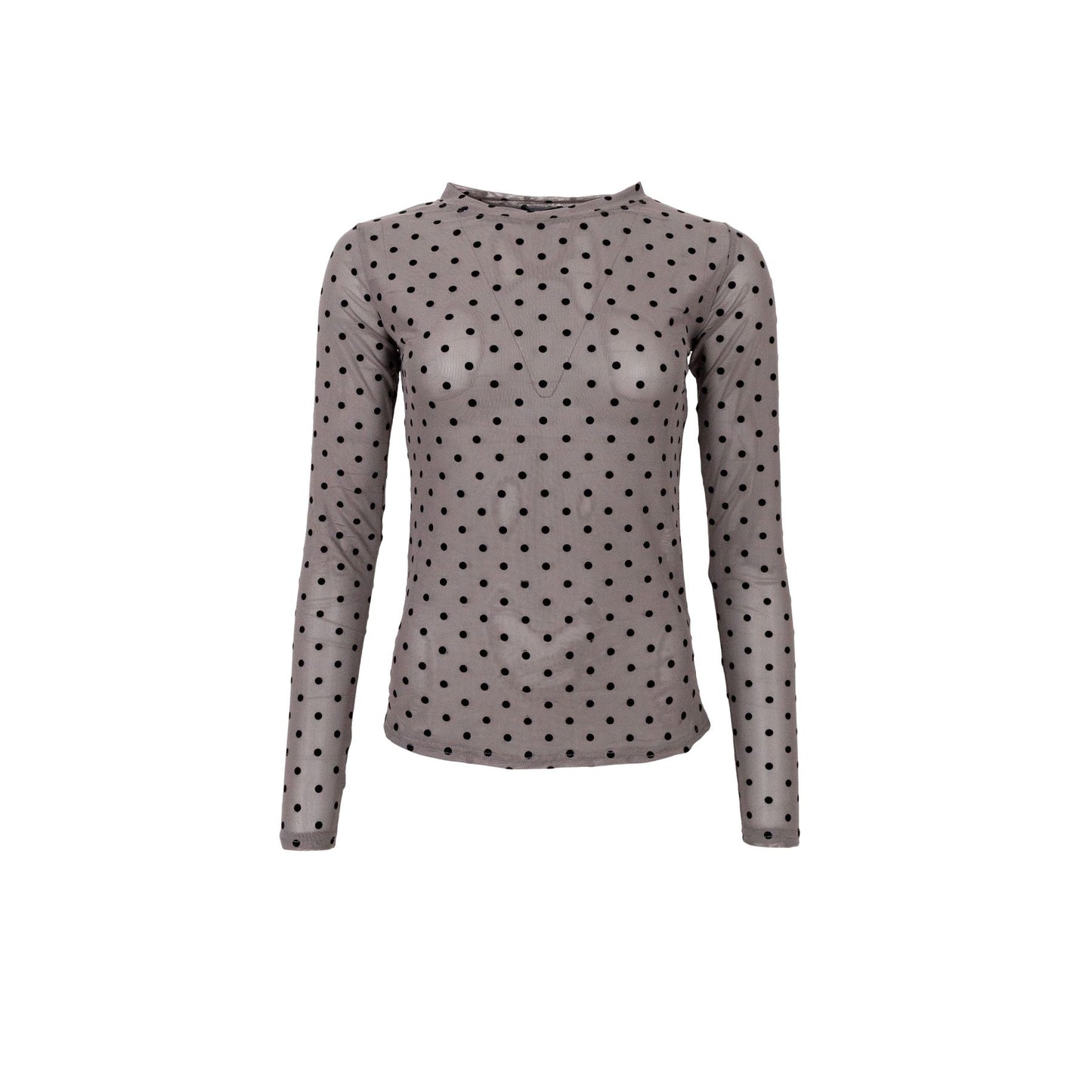 Jennie Dotted Mesh Blouse | 3 Colours Shirts & Tops Black Colour S/M Grey 