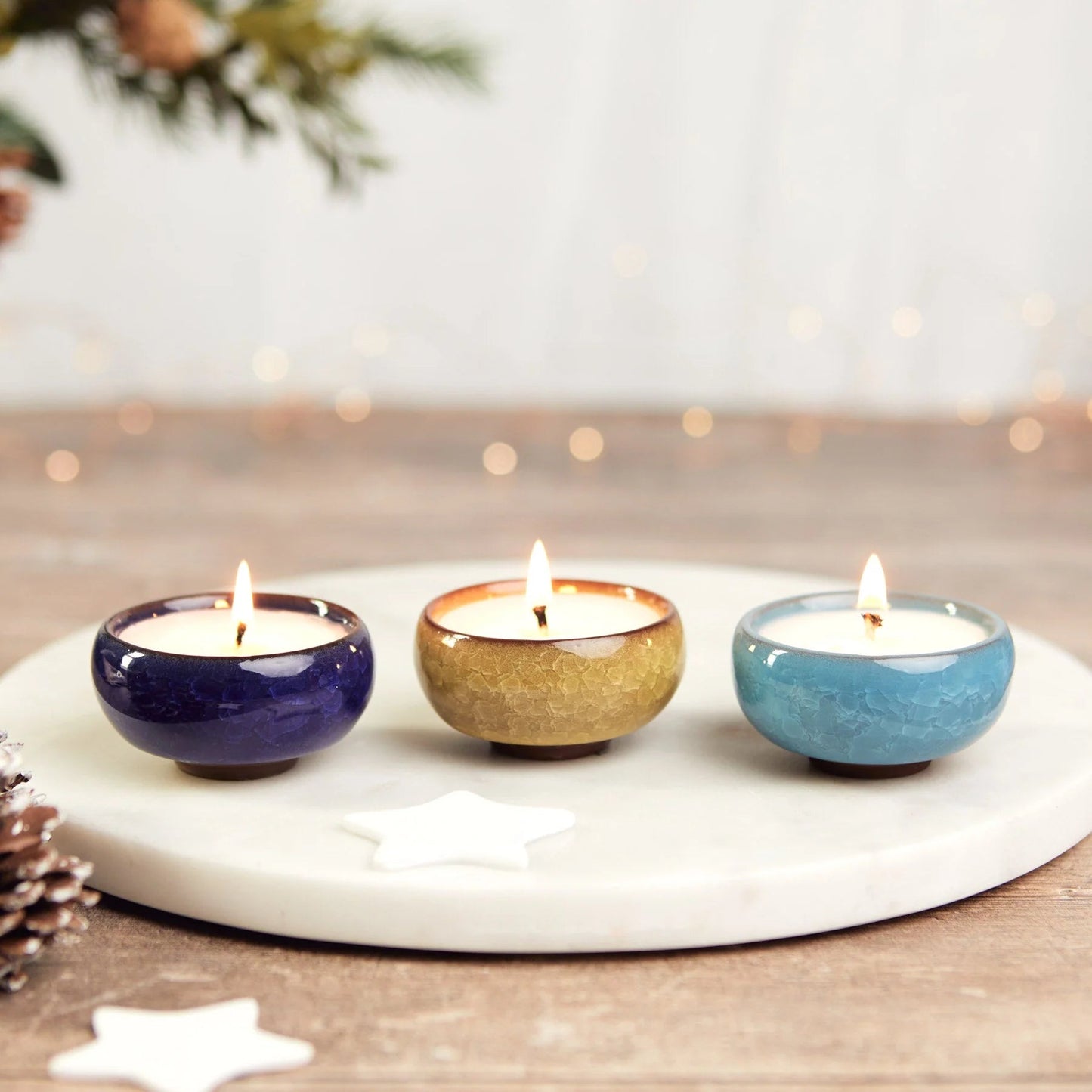 Kiln Tea Light Cracker | Starry Night Candle Zesty Lemons 