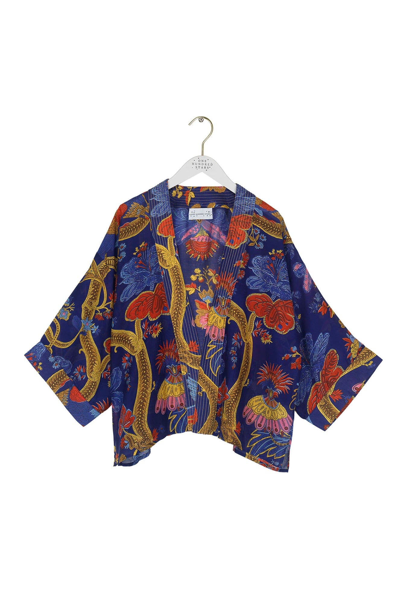 Kimono | Climbing Peacock | Royal Blue Kimonos One Hundred Stars 