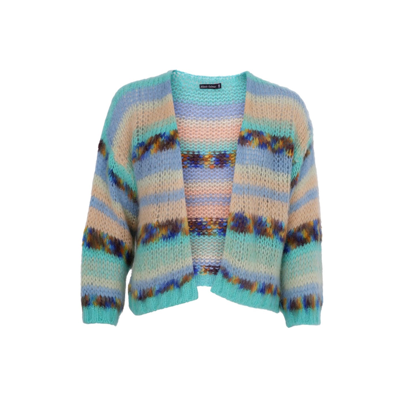 Lagoon Stripe Cardigan | Aqua Cardigan Black Colour 