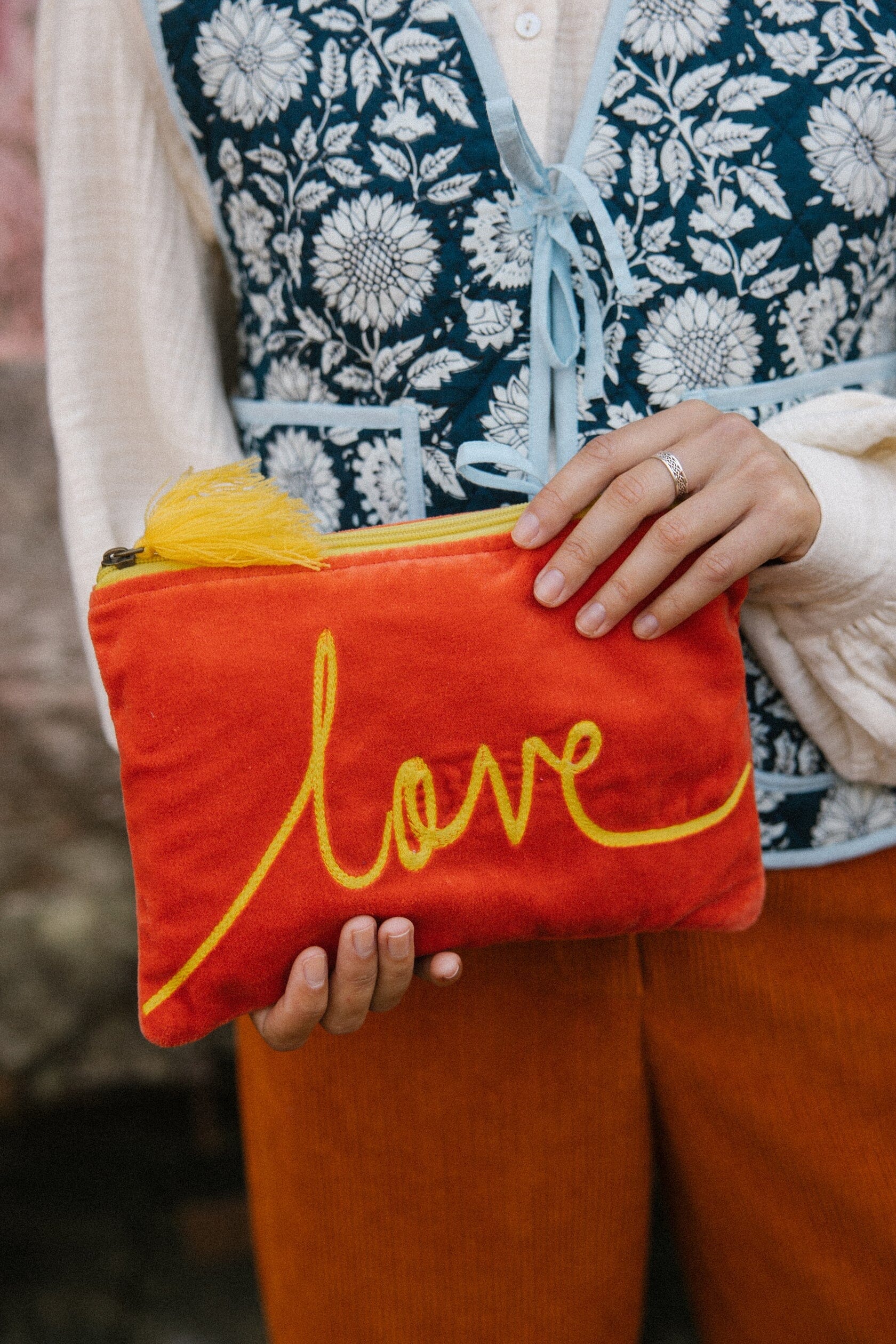 Love Pouch | Orange/Yellow Pouch Pink Lemons 