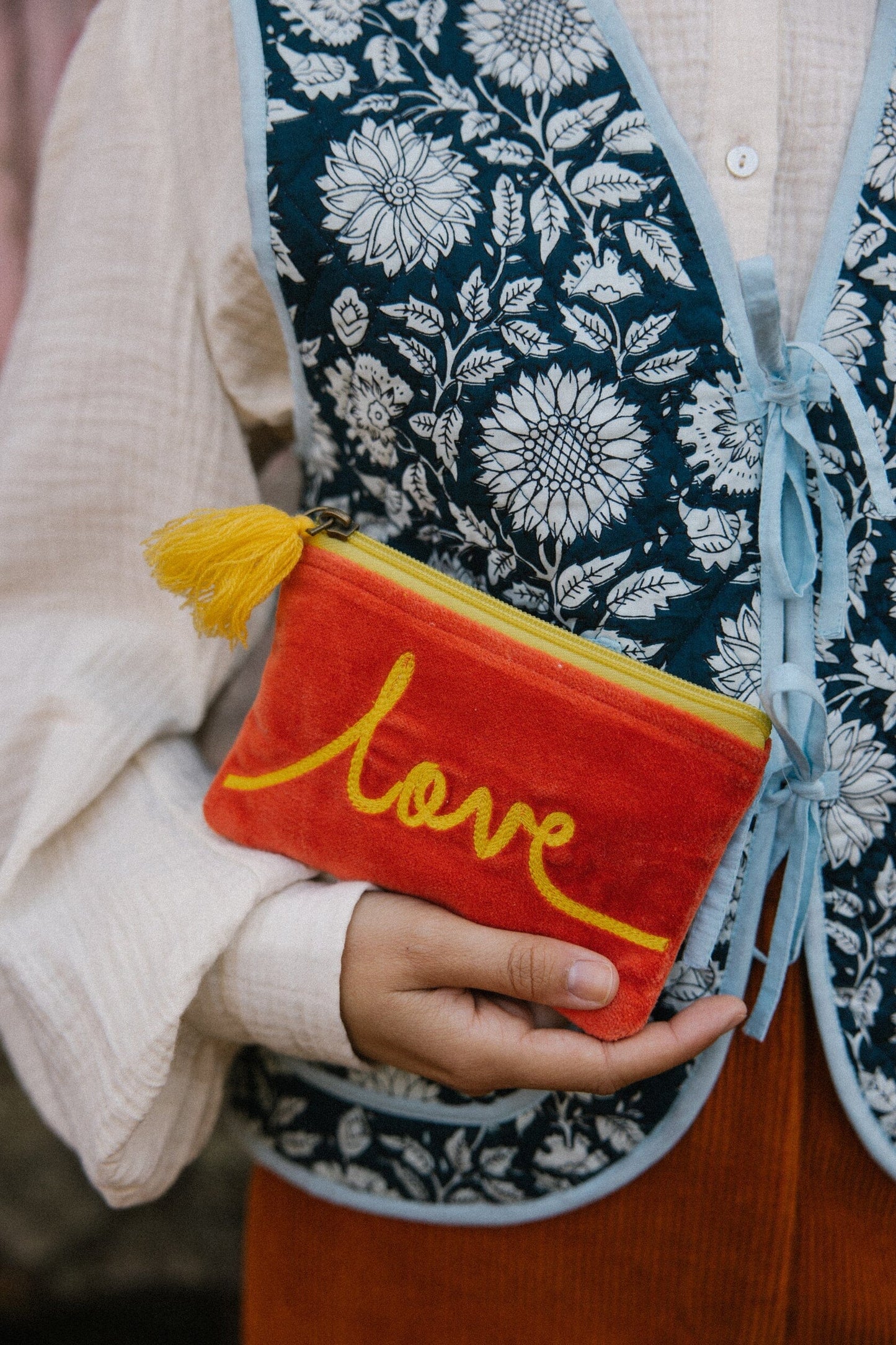 Love Pouch | Orange/Yellow Pouch Pink Lemons 