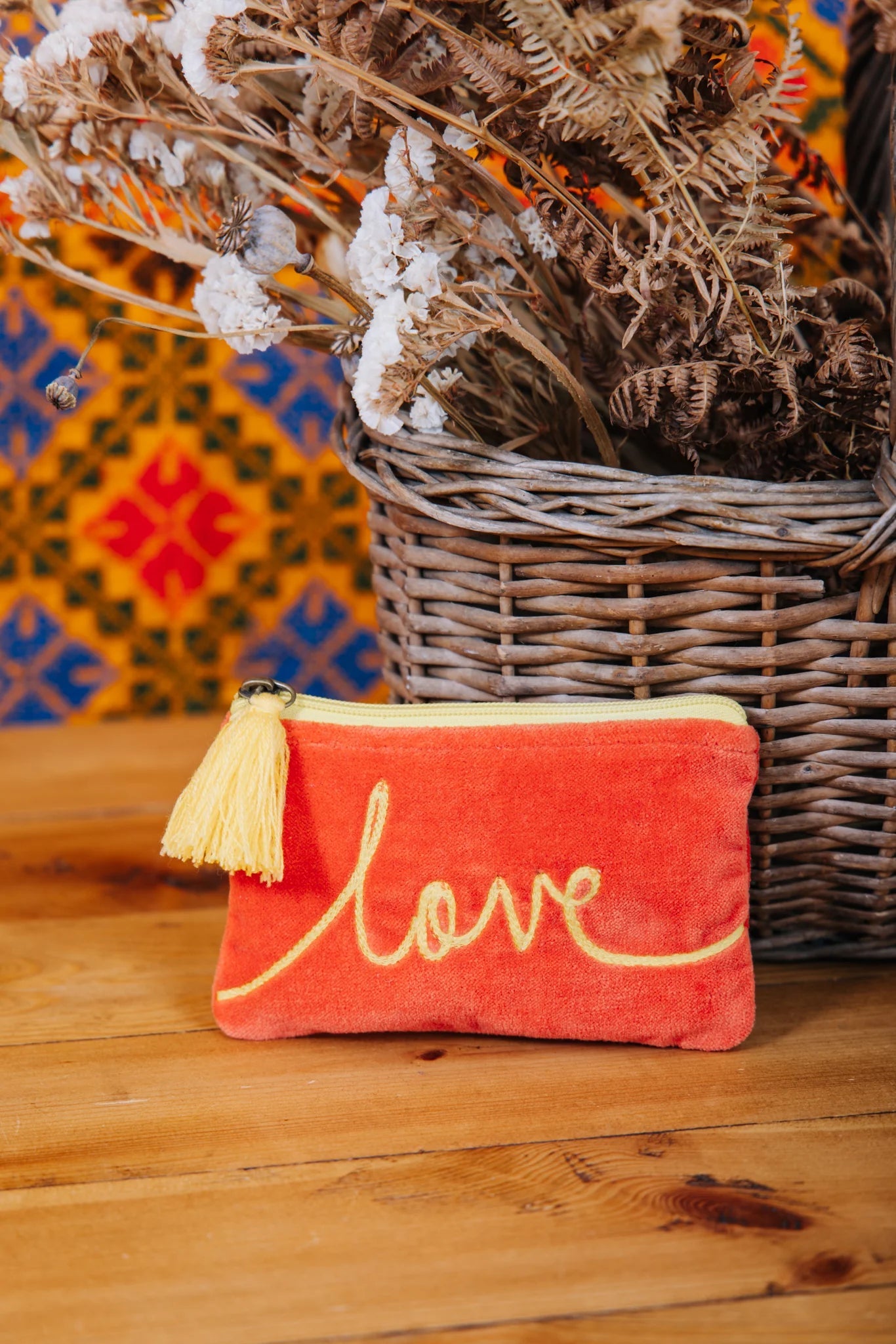 Love Pouch | Orange/Yellow Pouch Pink Lemons Small 