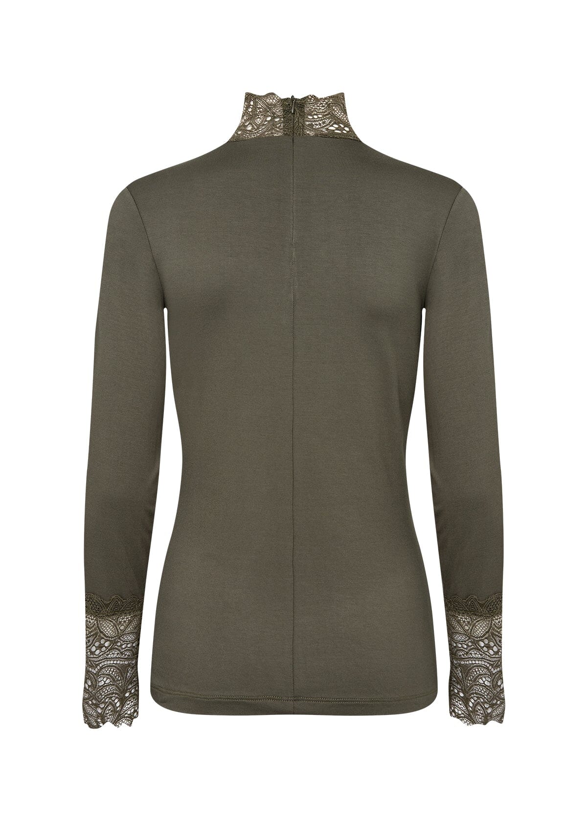 Marica Lace High Neck Top | Dark Olive Blouse Soya Concept 