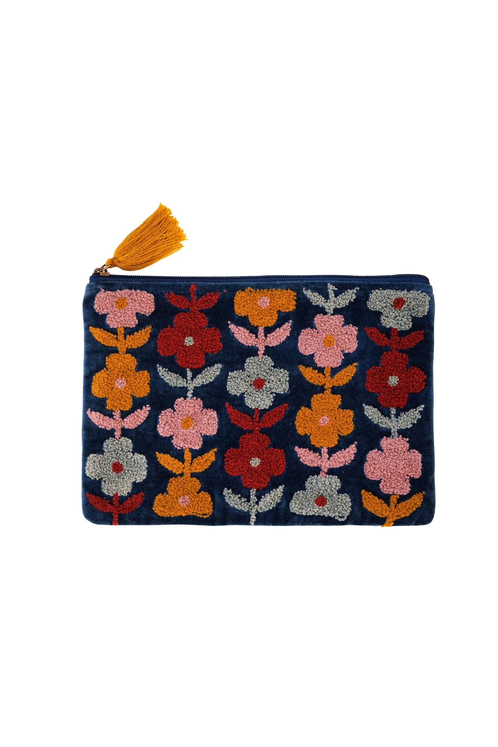 Multiflower Pouch | Navy Pouch Pink Lemons 