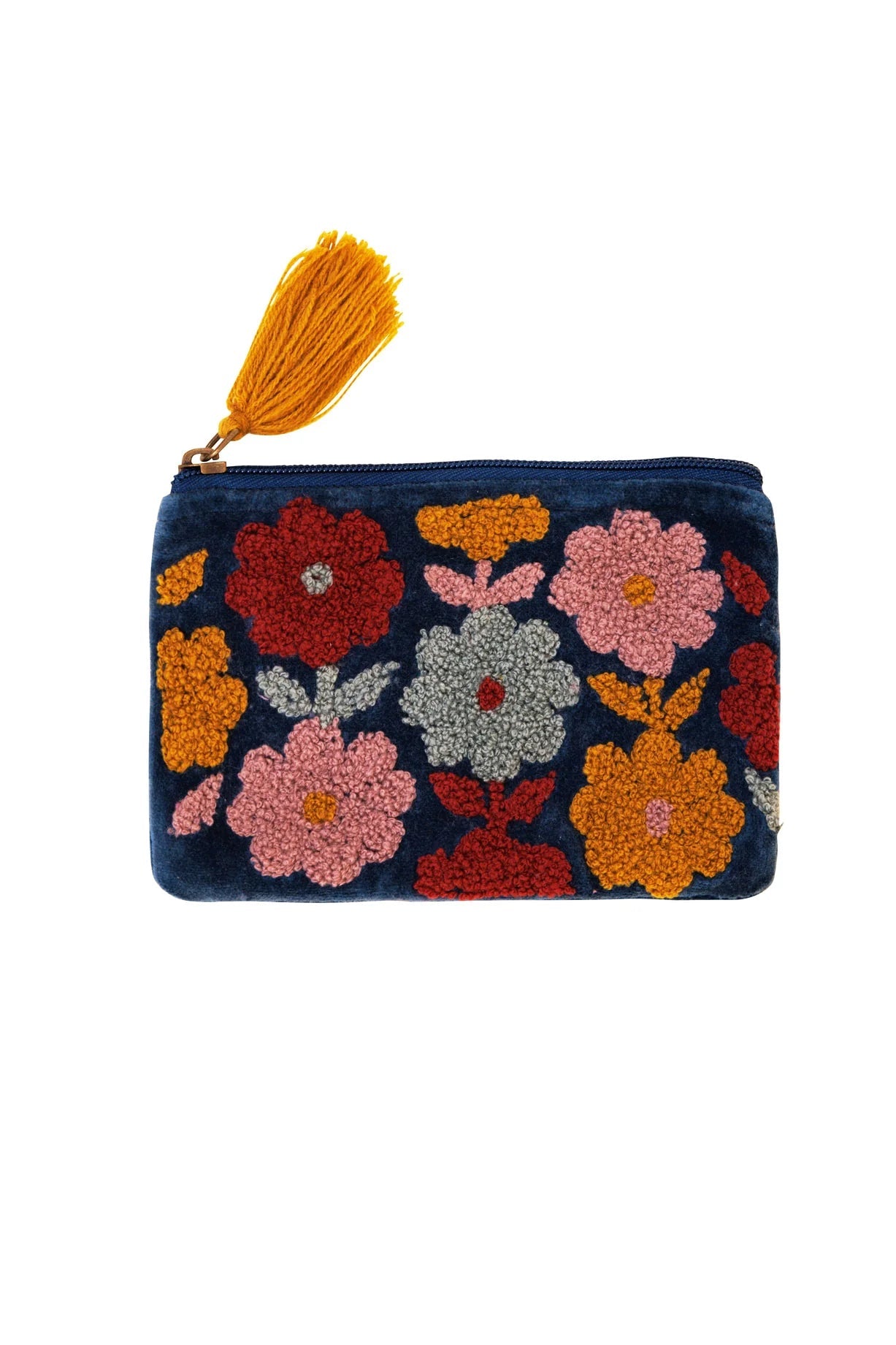 Multiflower Pouch | Navy Pouch Pink Lemons 