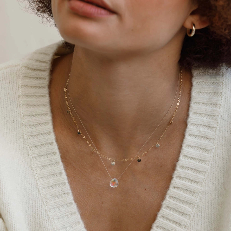 New - Fine Cord Necklace | Rainbow Quartz Necklaces Wanderlust Life 