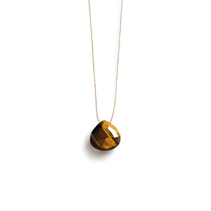 New - Fine Cord Necklace - Tiger's Eye Necklaces Wanderlust Life 