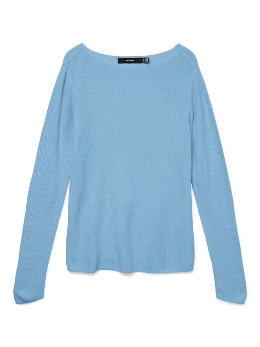 Newlex Sun Boat Neck Top | Airy Blue Shirts & Tops Vero Moda 