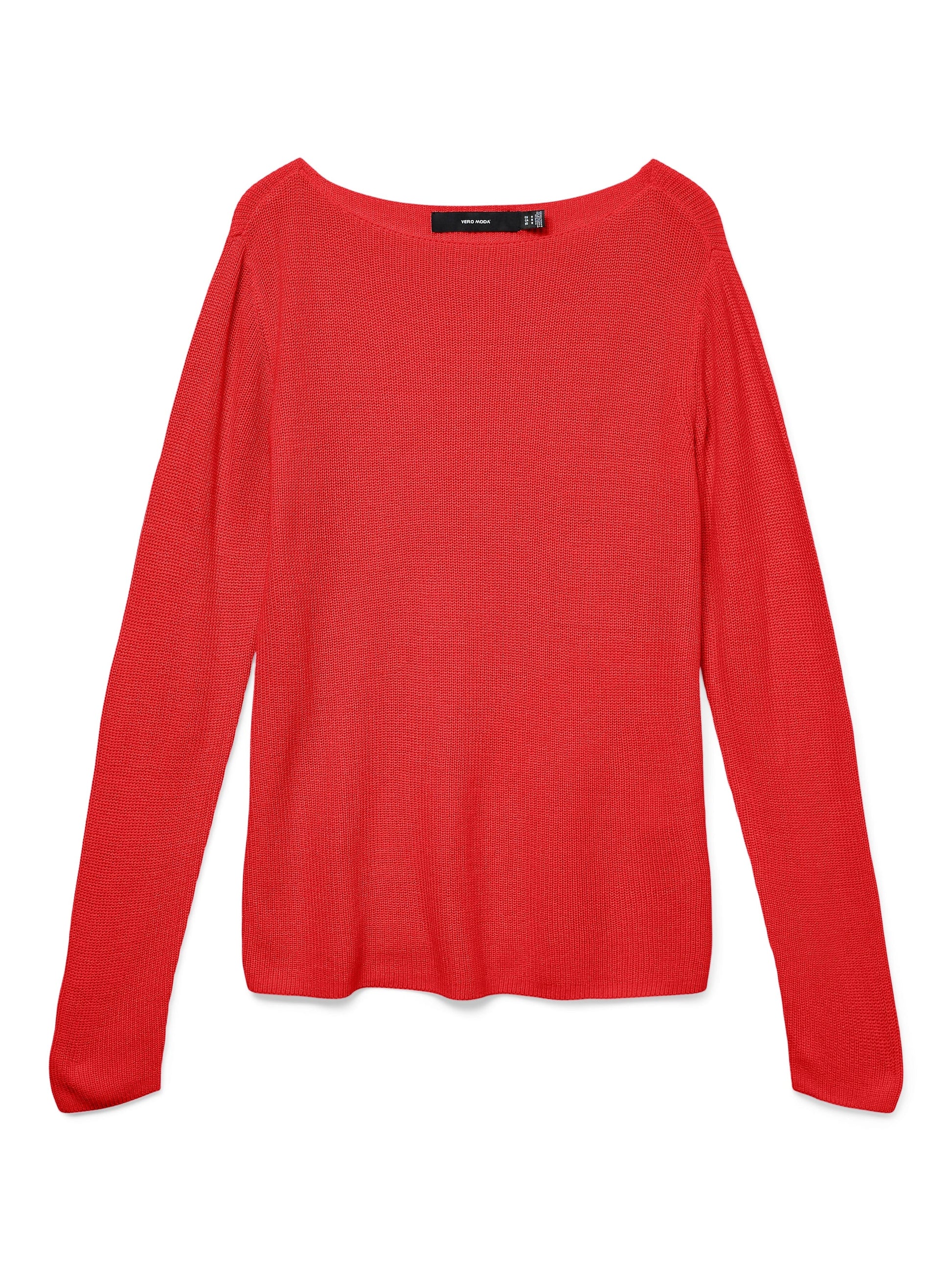 Newlex Sun Boat Neck Top | Fiery Red Shirts & Tops Vero Moda 