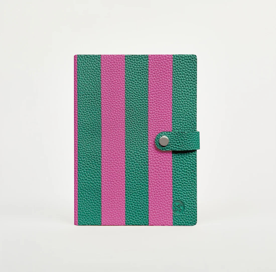 Nicobar Stripe Notebook | Forest Green and Magenta Notebook Goodeehoo 