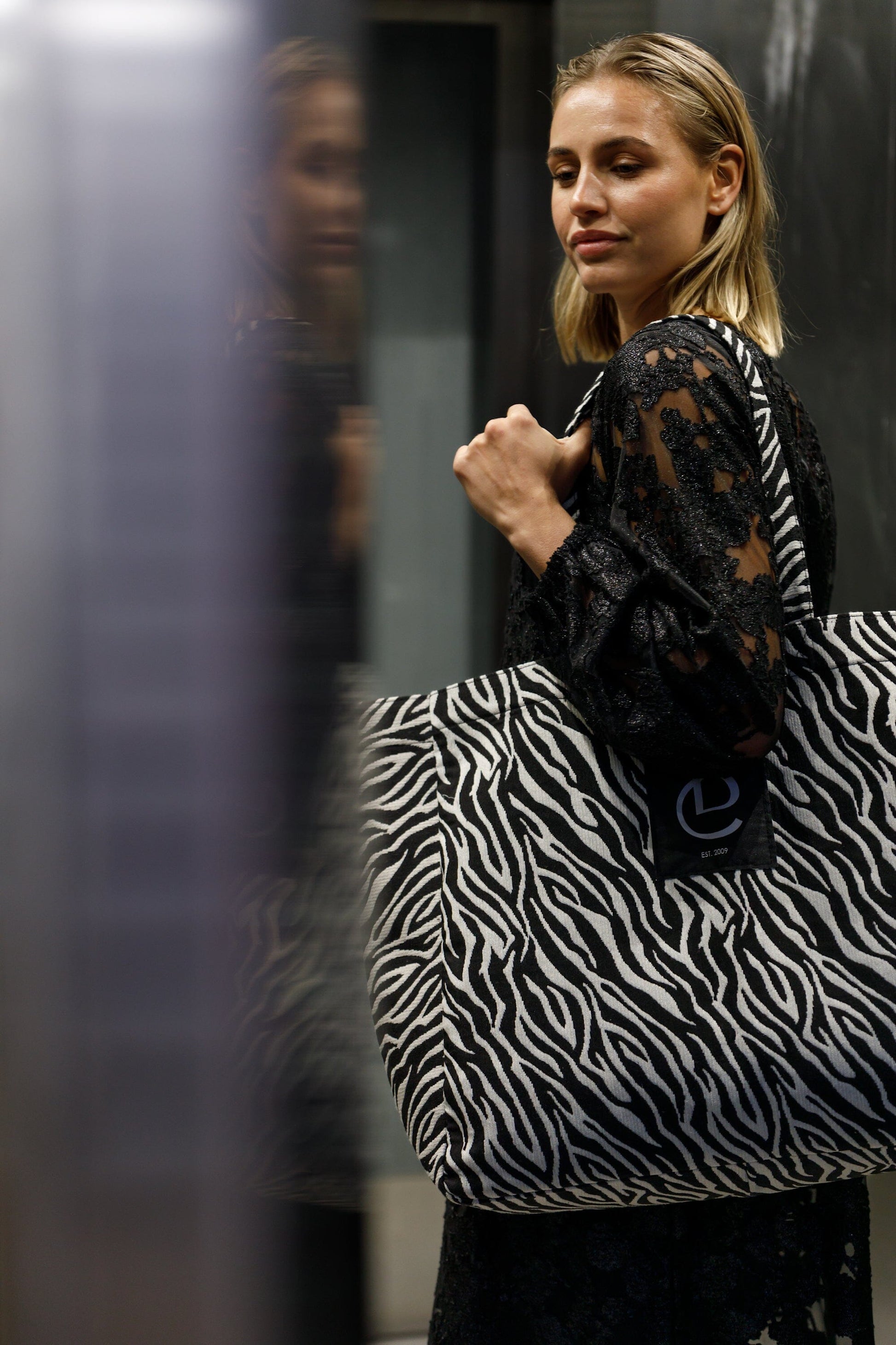 Nyla Shopper Bag | Zebra Handbags Black Colour 